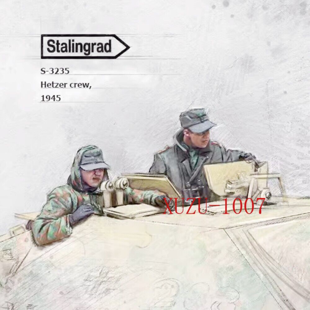 1:35 resin figure model kit Two German tank crew members Unassembled Unpainted