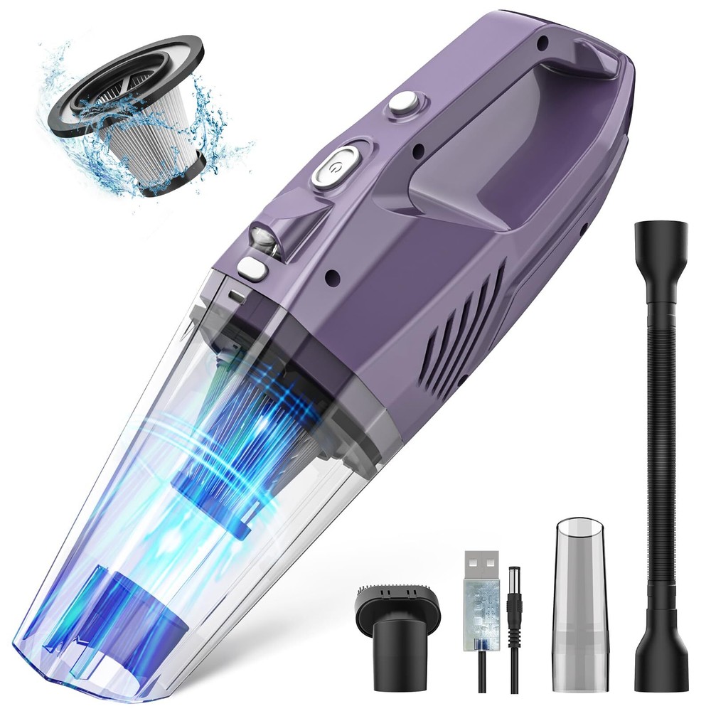 Handheld Vacuum Cordless,Car Hand Vacuum Cordless Rechargeable with Multi Acc...