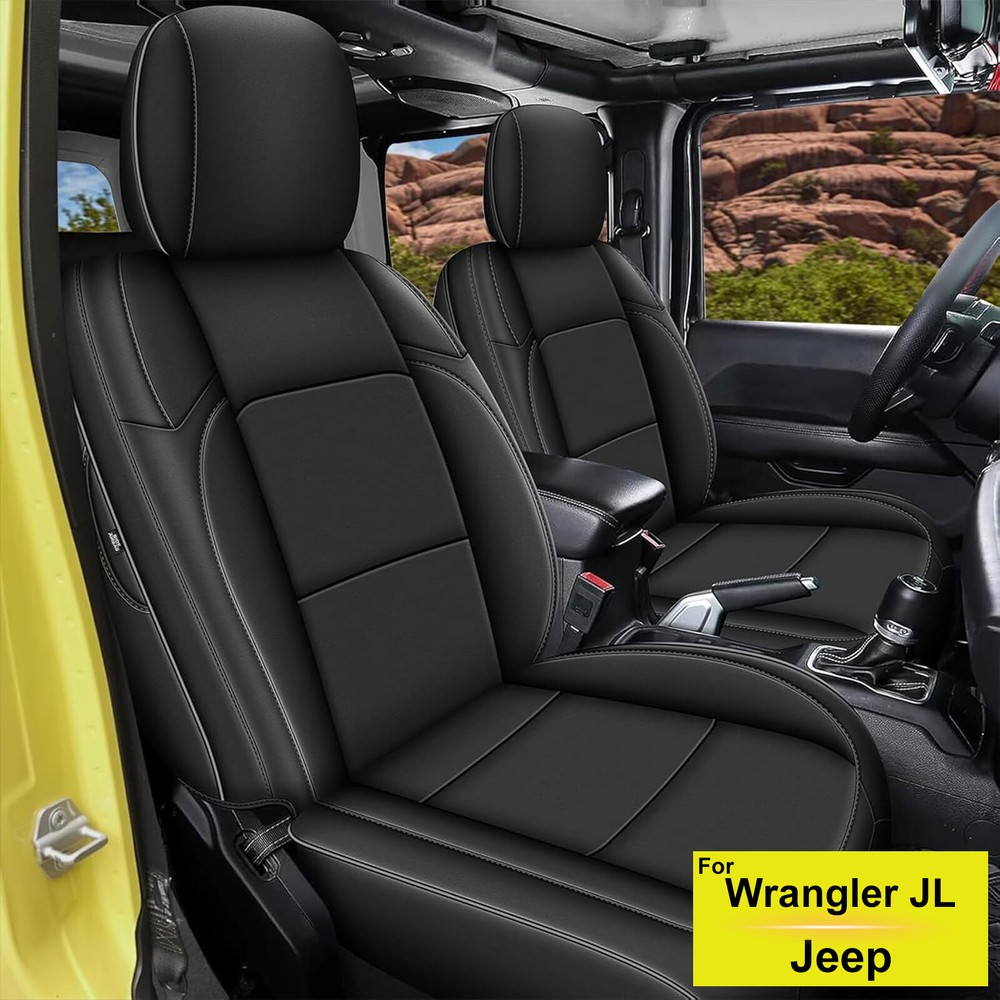 Car 5-Seat Covers For Jeep Wrangler JL 4-Door 2018-2025 PU Leather Waterproof