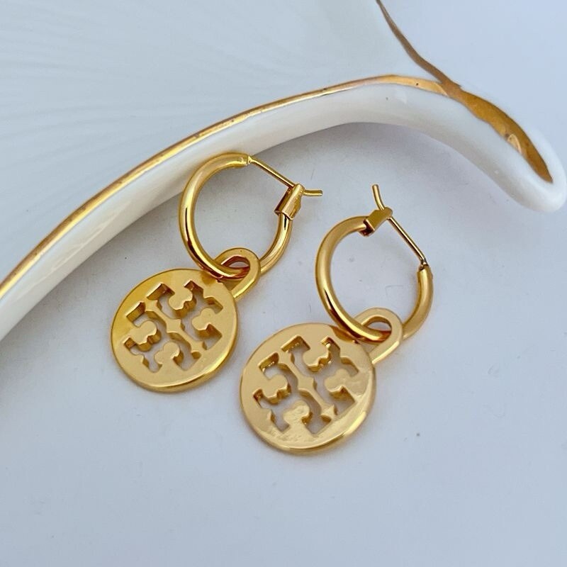 Tory Burch Gold Plated Earring Lady Nice Perfect Gift