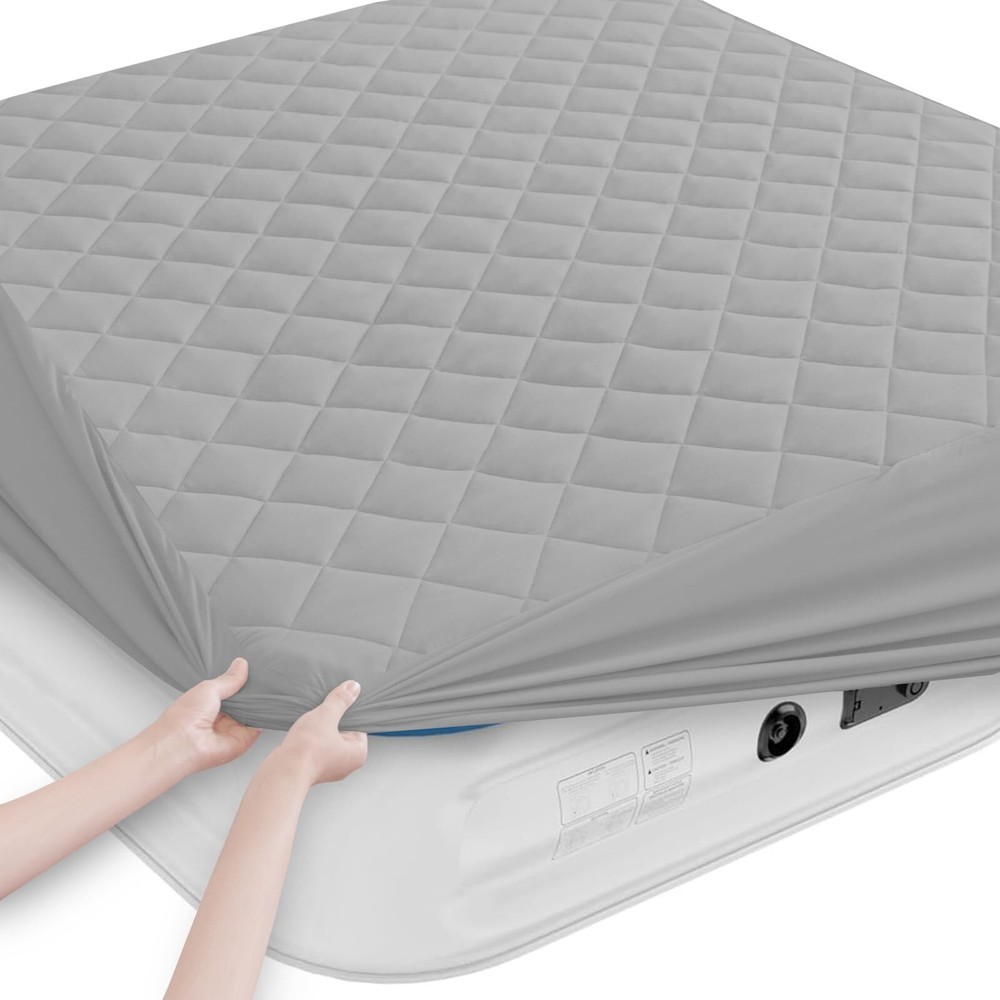 Queen Mattress Pad, Soft Quilted Air Mattress Topper Queen with Extra Deep Po...