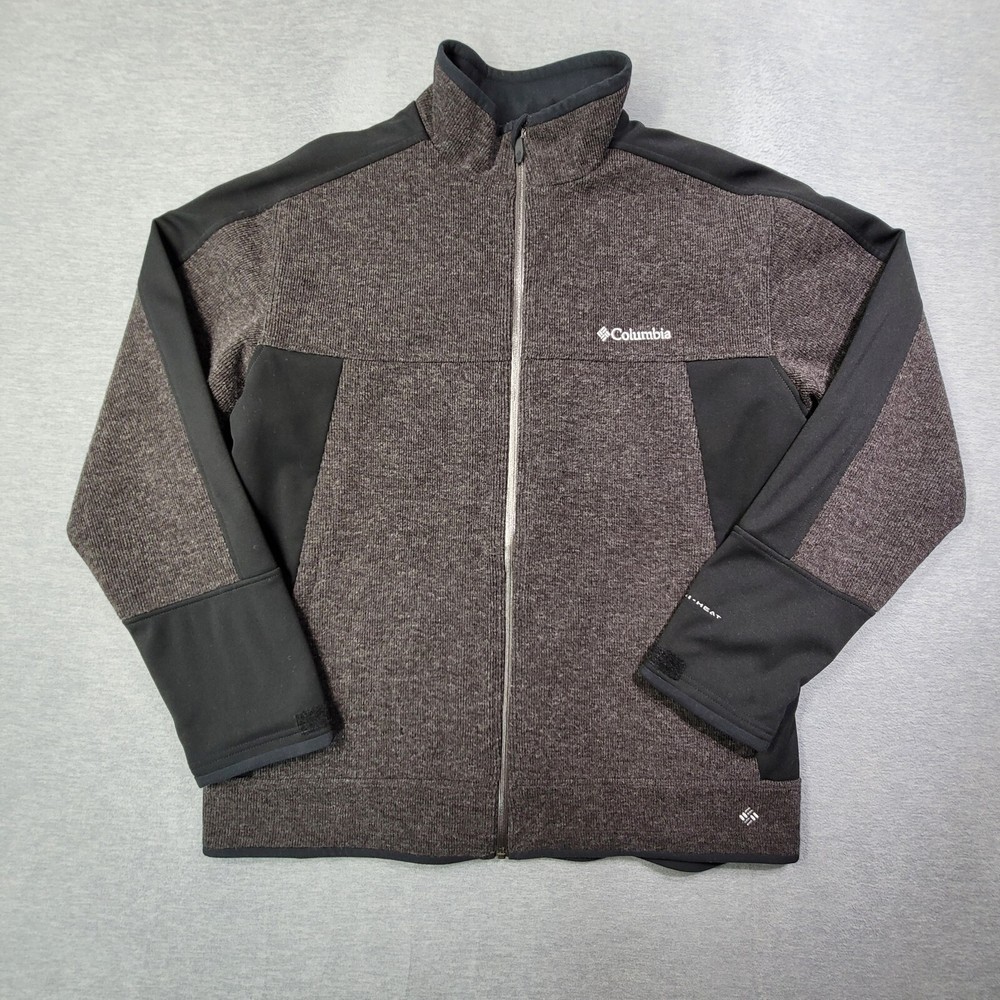 Columbia Men's Omni-Heat Lined Gray & Black Colorblock Full Zip Jacket - Large