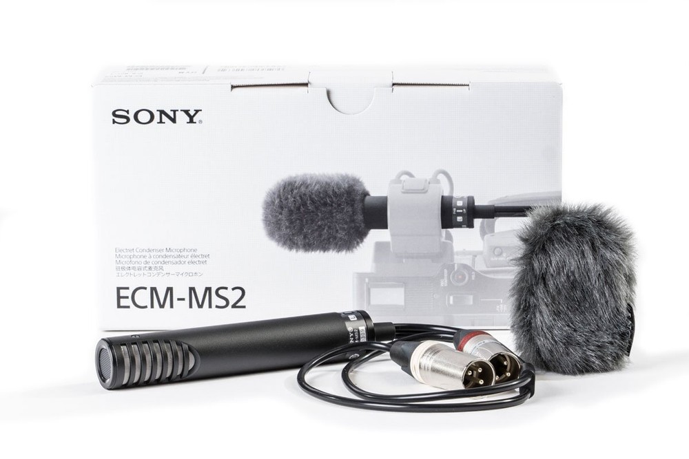 Sony ECM-MS2 Compact Electret Condenser Mic with XLR in Anthracite
