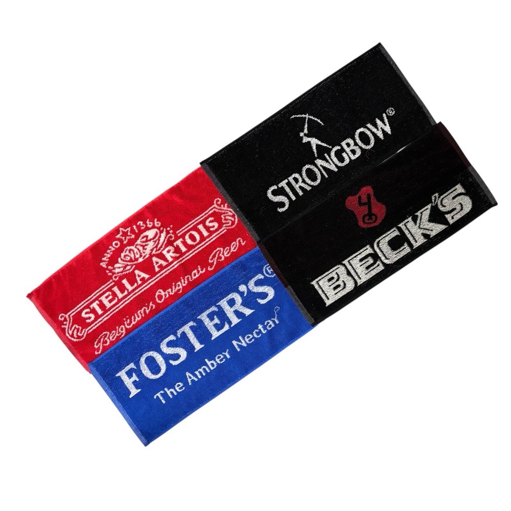 Set Of 4 Beer Cotton Bar Towel
