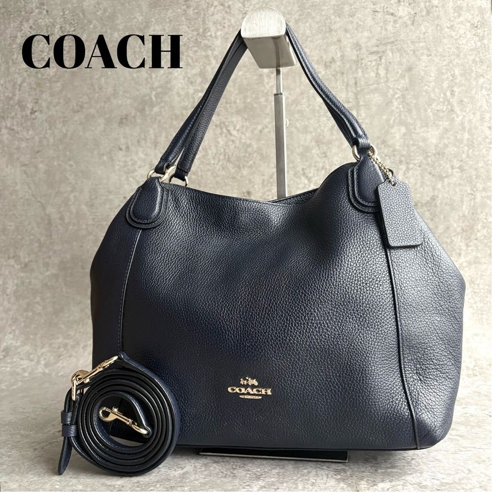 COACH Edie Navy 2-Way Crossbody Shoulder Bag in Excellent Condition