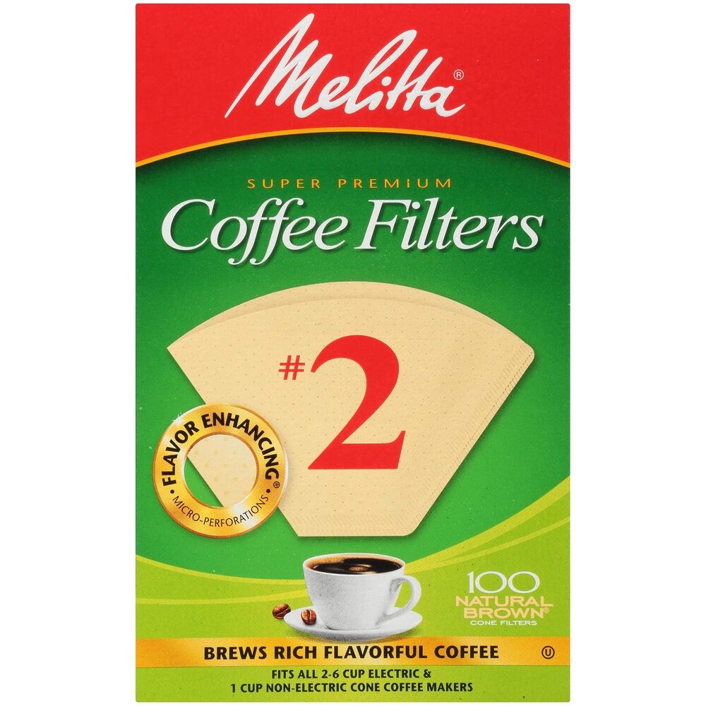 Melitta #2 Cone Coffee Filters, Unbleached Natural Brown, 100 Total Filters C...