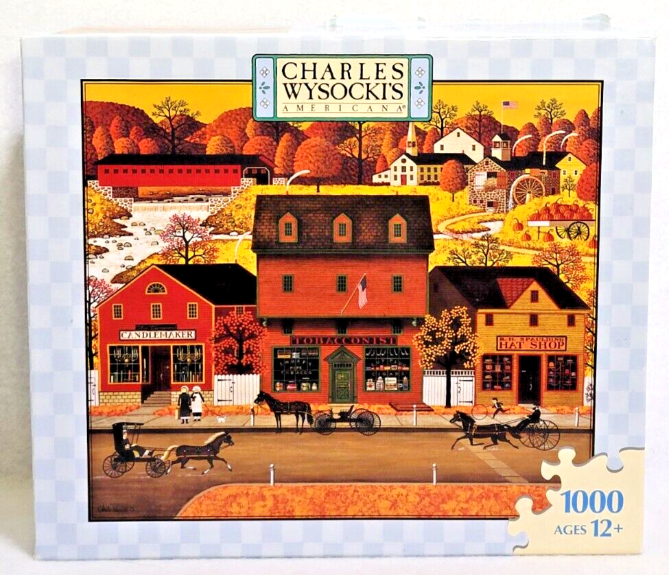 Hasbro Charles Wysocki Candlemaker Tobacconist Hat Shop 1000 pc Jigsaw Puzzle