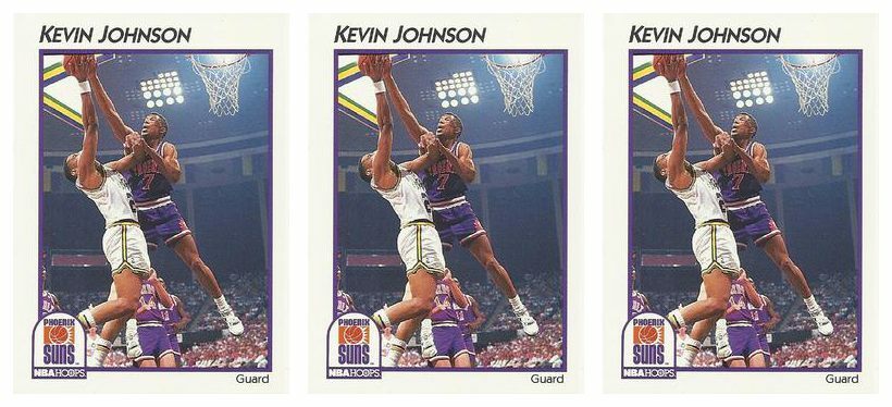 (3) 1991-92 Hoops McDonald's Basketball #33 Kevin Johnson Lot Phoenix Suns