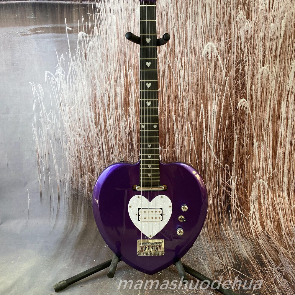 Custom purple heart-shaped electric guitar Rosewood Fingerboard 6 Strings
