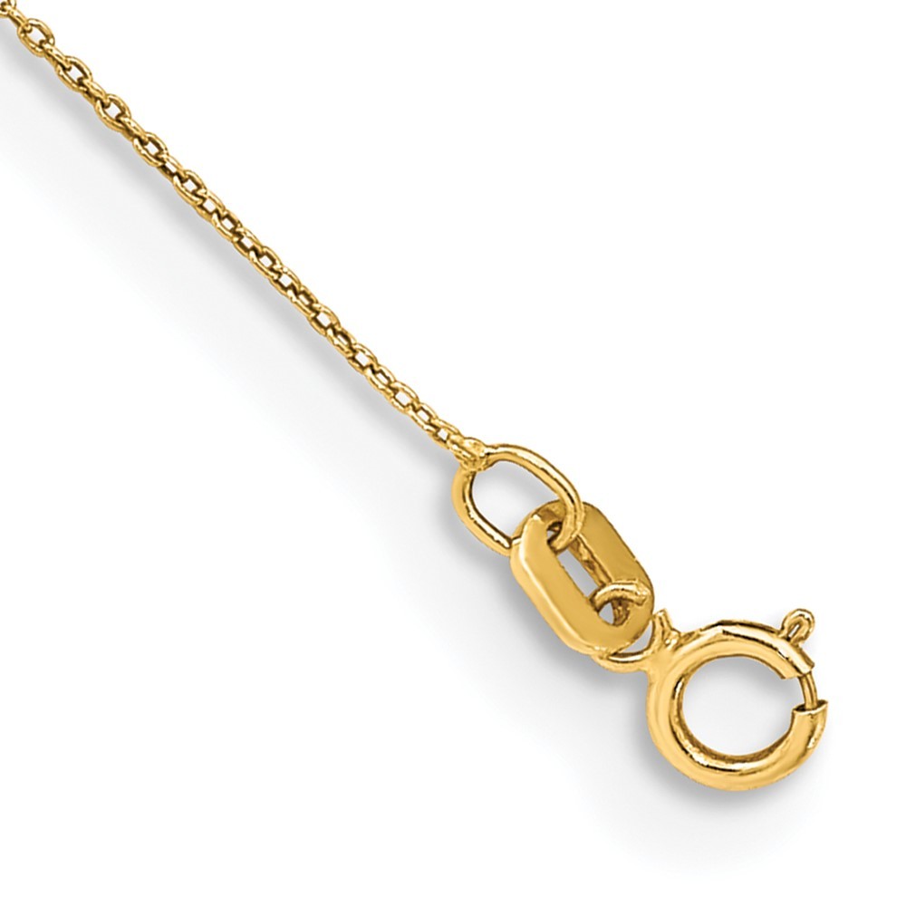 14K Yellow Gold .75mm Cable with Spring Ring Clasp Anklet 9