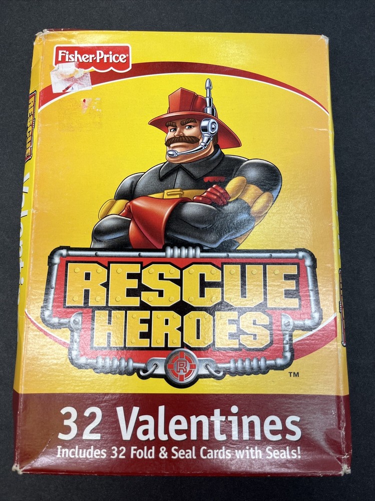 Fisher Price Rescue Heroes Valentine's Day Cards Pack of 32 Fold & Seal with Stickers-image