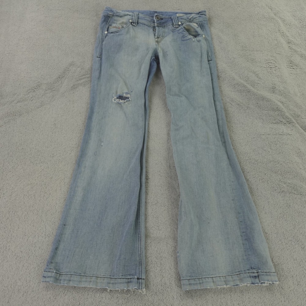 Vintage Diesel Jeans Womens 29x32 Lambry Low Rise Wide Bootcut Y2K Italy