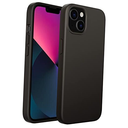 Silicone Case Compatible with iPhone 13 6.1-Inch, Silky-Soft Touch Full Black