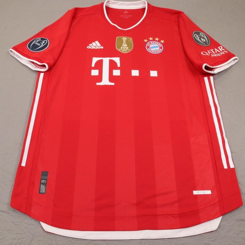 Adidas Bayern Munich Soccer Jersey FIFA 2020 Champions Mens Red Lewandowski 9