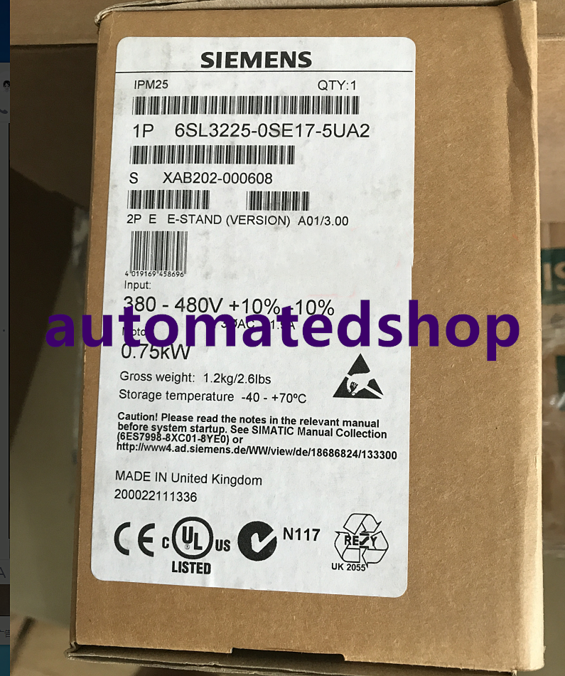 Siemens 6SL3225-0SE17-5UA2 inverter brand new original