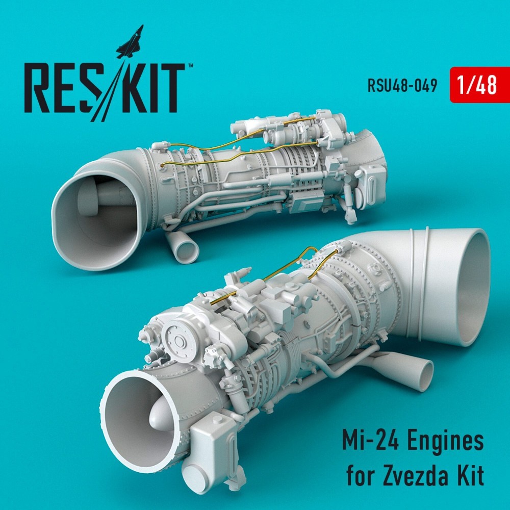 Mil Mi-24 Engines 1/48 Scale Zvezda Kit ResKit RSU48-0049 Aircraft Model
