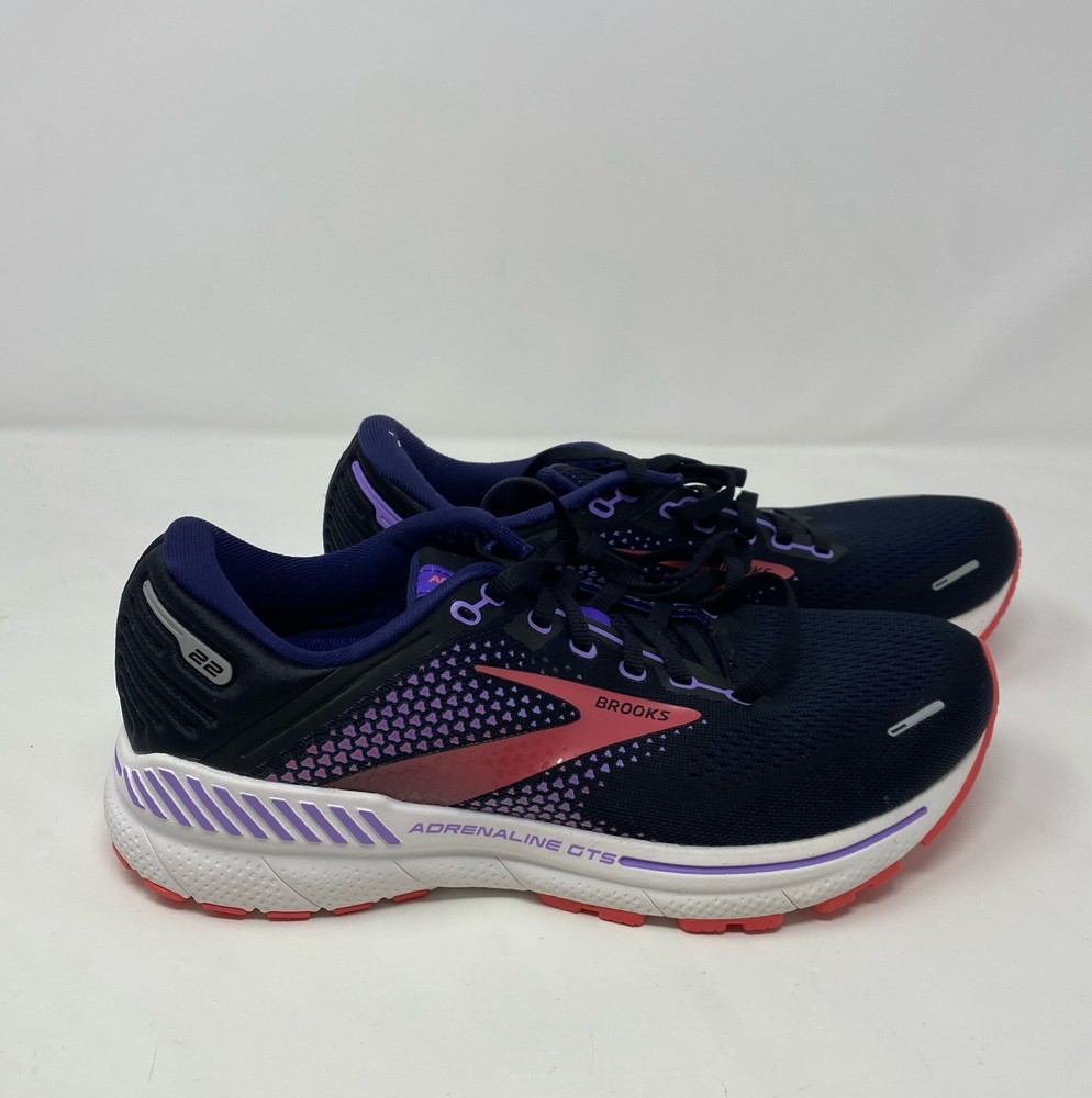 Brooks Adrenaline GTS 22 Women’s Running Shoes Black/Purple/Coral - Size 9.5