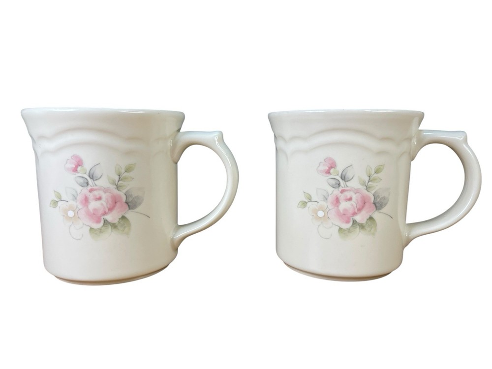 Pfaltzgraff Tea Rose Tall Coffee Mug Set of 2