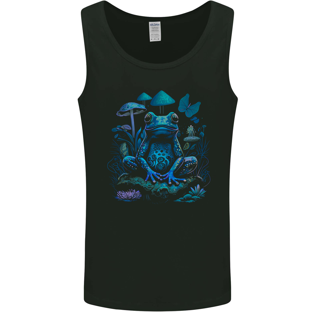 Trippy Frog LSD Magic Mushrooms Festivals Mens Vest Tank Top