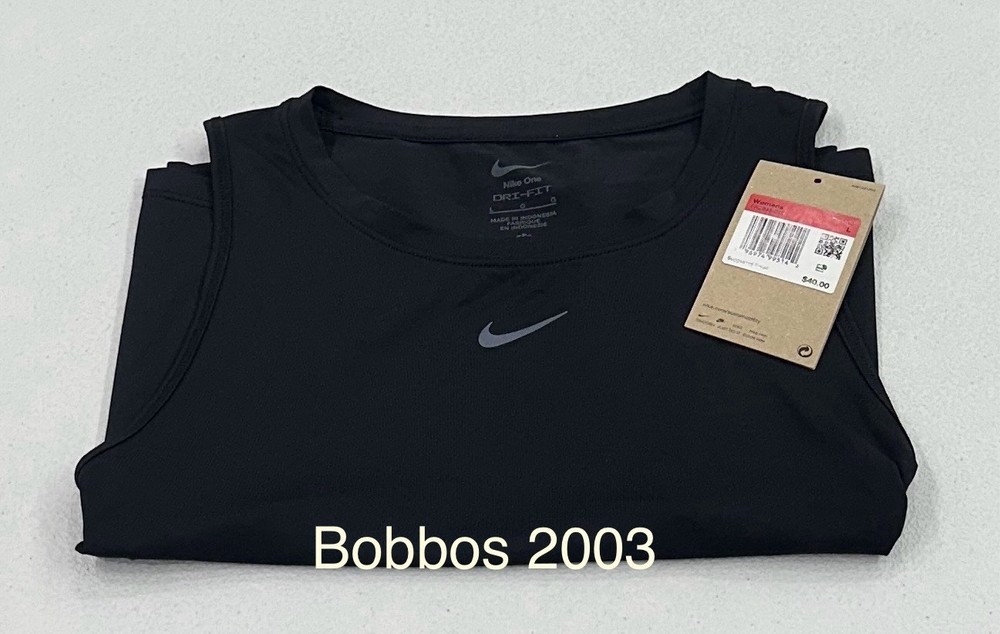 Nike Women's Classic Training Cropped Tank Top, Black, Size L