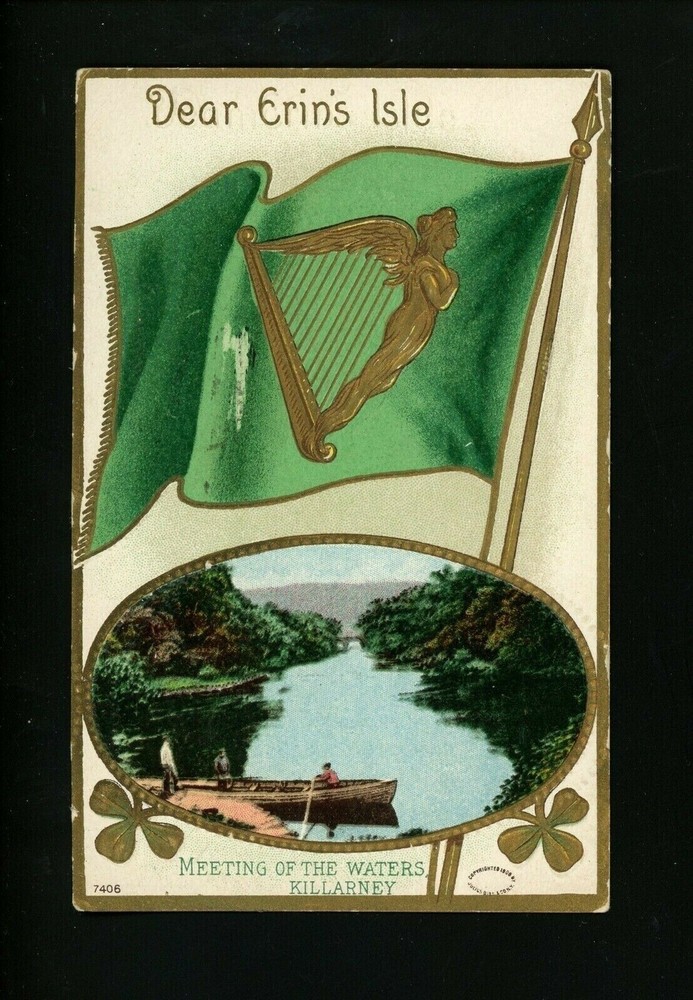 St. Patrick's Day Postcard Erin's Isle Waters of Killarney Bien 7406 Vintage