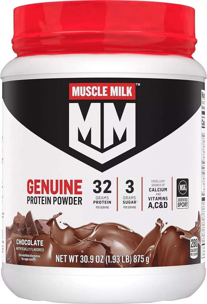 Muscle Milk Genuine Protein Powder, Chocolate, 1.93 Pound, 12 Servings Protein