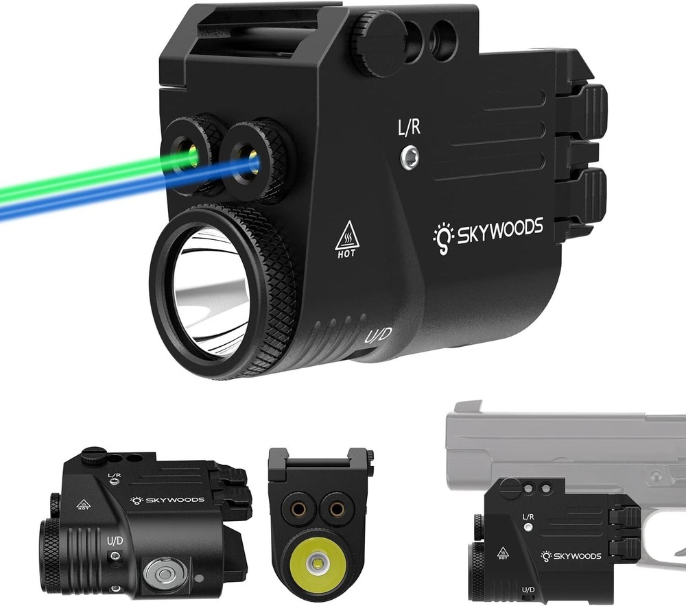 500-Lumen Tactical Blue Green Laser Flashlight Combo Rechargeable