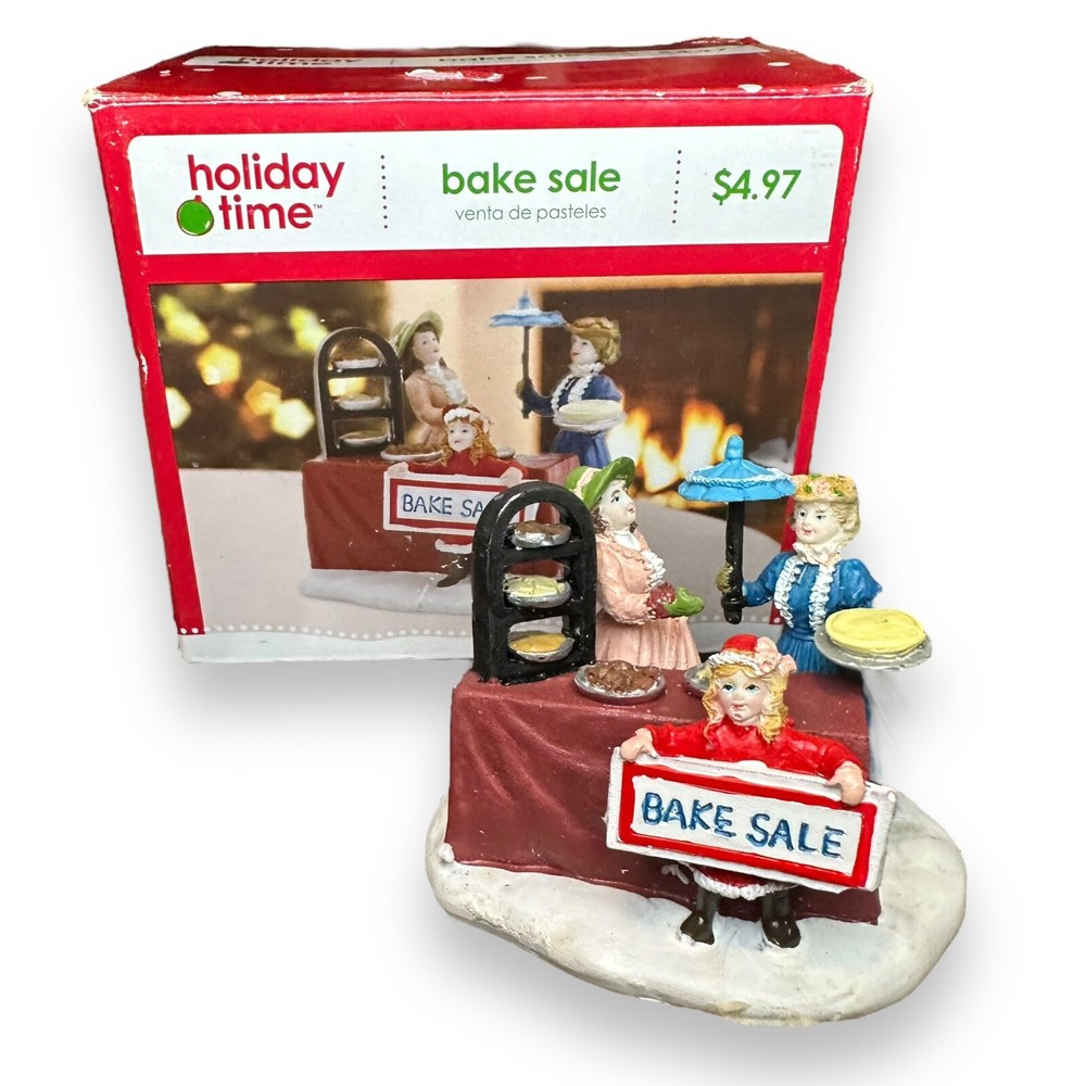 Bake Sale Victorian Christmas Snow Village  Figurine Holiday Time-image