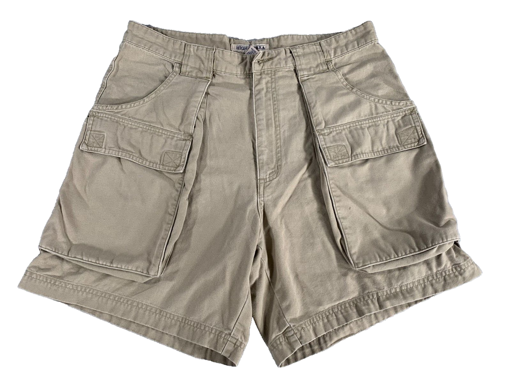 High Sierra Khaki Beige Cotton Cargo Shorts Casual Outdoor Adventure #4536
