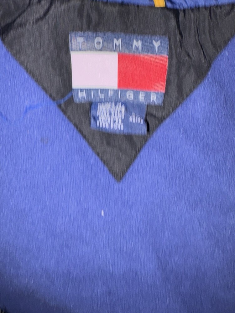 Tommy Hilfiger Navy XL Hooded Windbreaker Jacket for Men in Great Condition