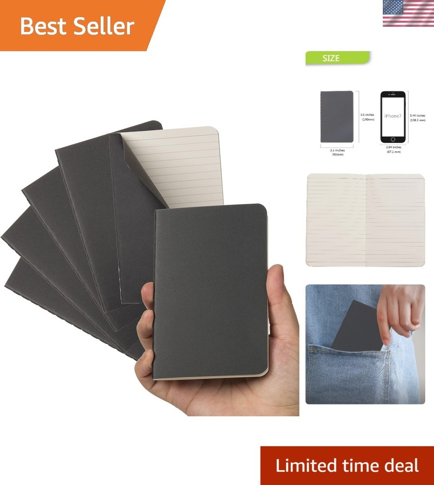 Portable Mini Notebook Set of 6 for On-the-Go Notes
