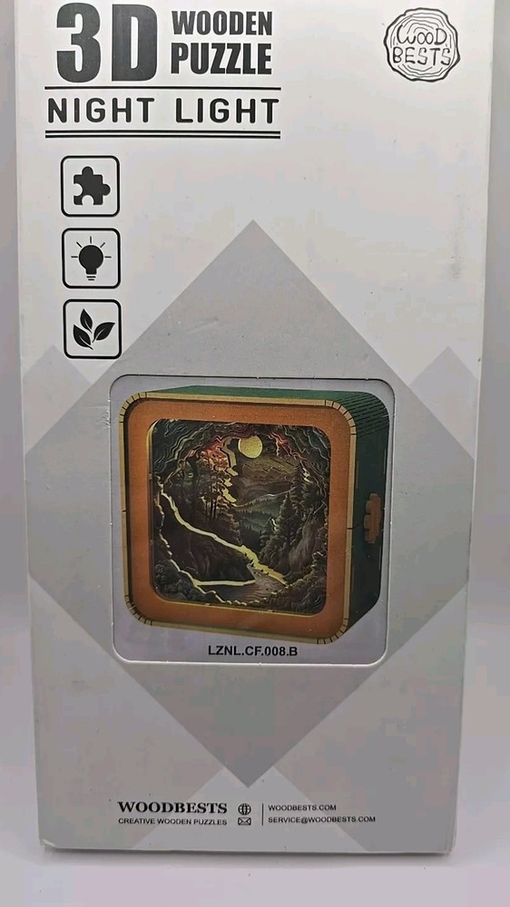 Wood Bests 3D Wooden Puzzle Night Light Forest Nature DIY  New