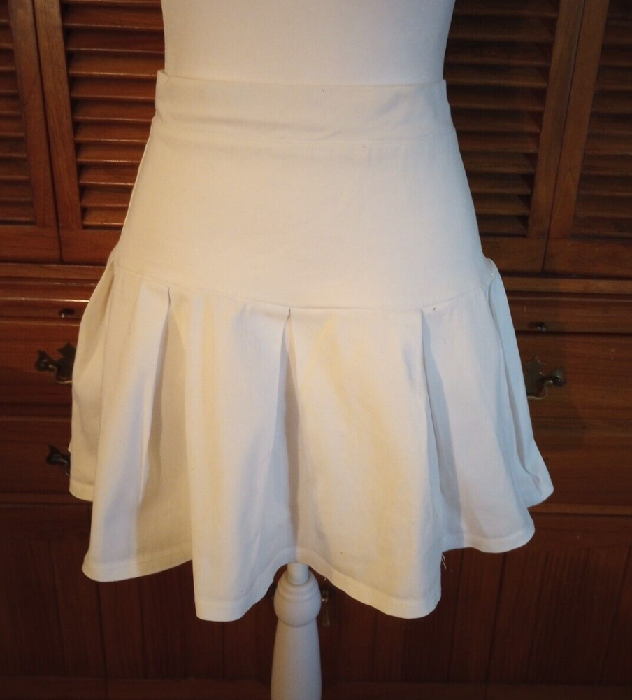 Full Tilt Womens Juniors Size L White Ivory Pleated Mini Skirt-image