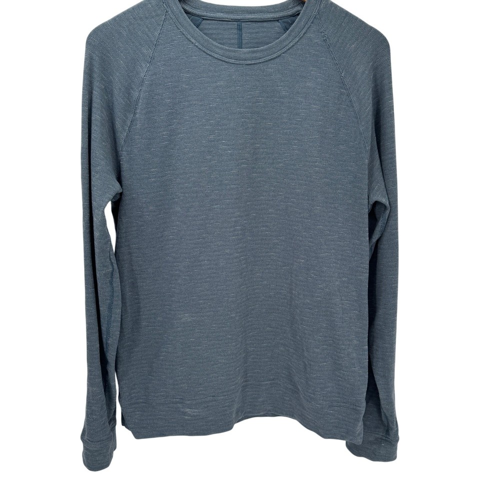 Lululemon Crew Neck Mens Medium Slitstream Long Sleeve Activewear Blue Pullover