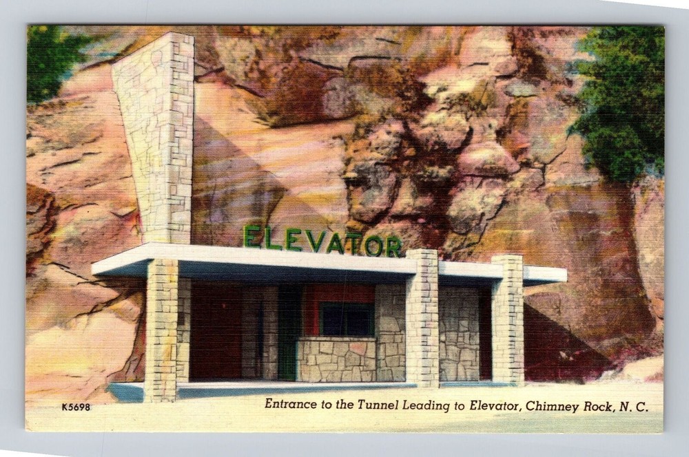 Chimney Rock NC-North Carolina, Tunnel Leading to Elevator, Vintage Postcard