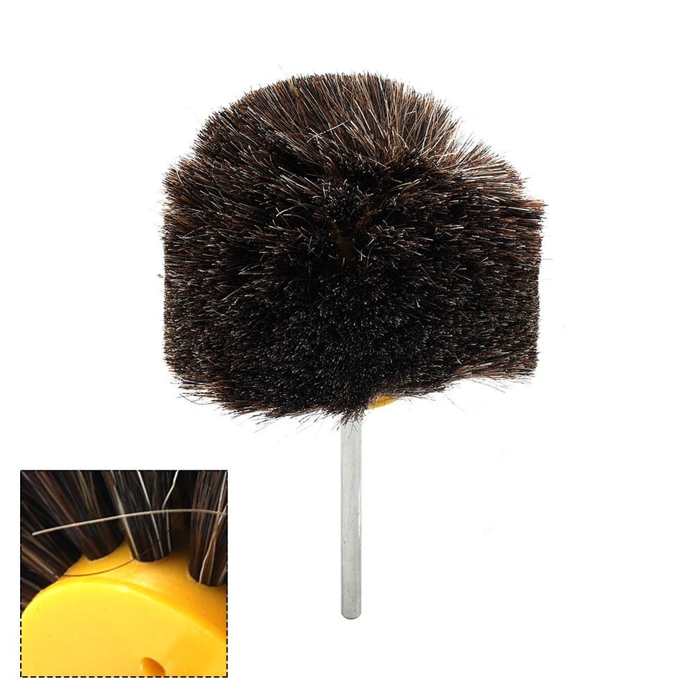 4 Horsehair Polishing Wheel Buffing Brush with Ball Head Wood Metal Rotary Tool