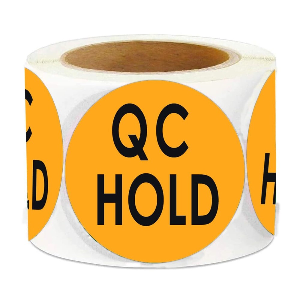 QC Hold Stickers 2 Inch - Warehouse Inventory Inspection Labels for Efficient Management
