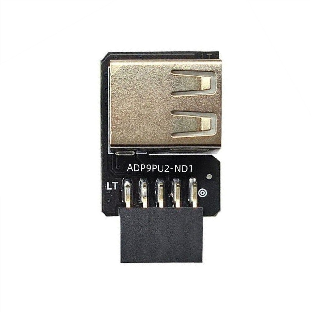 USB 2.0 9-Pin to Type A Female Front Panel Adapter Header Connector