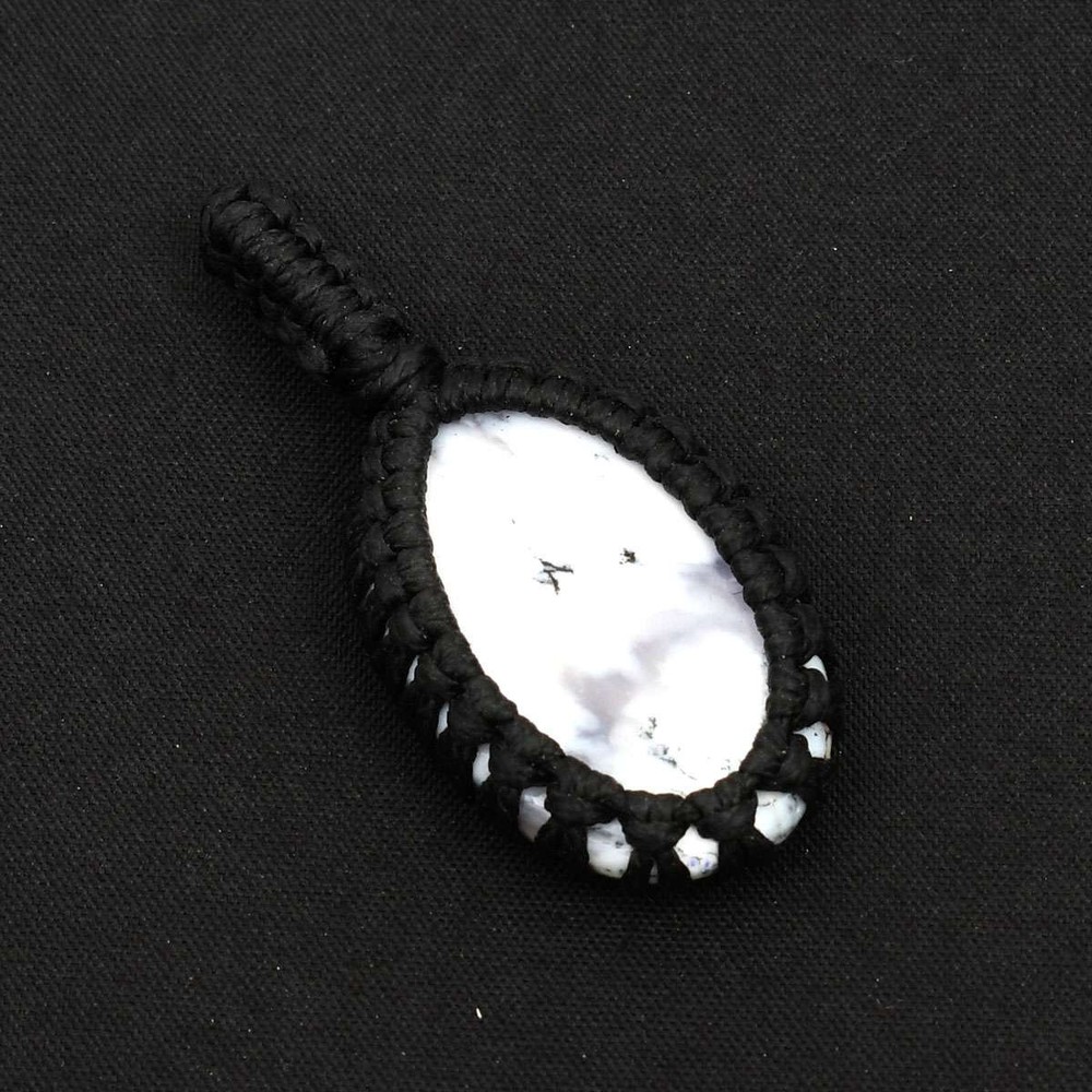 Dendrite Opal Gemstone Ethnic Handmade Thread Pendant Jewelry Gift 2