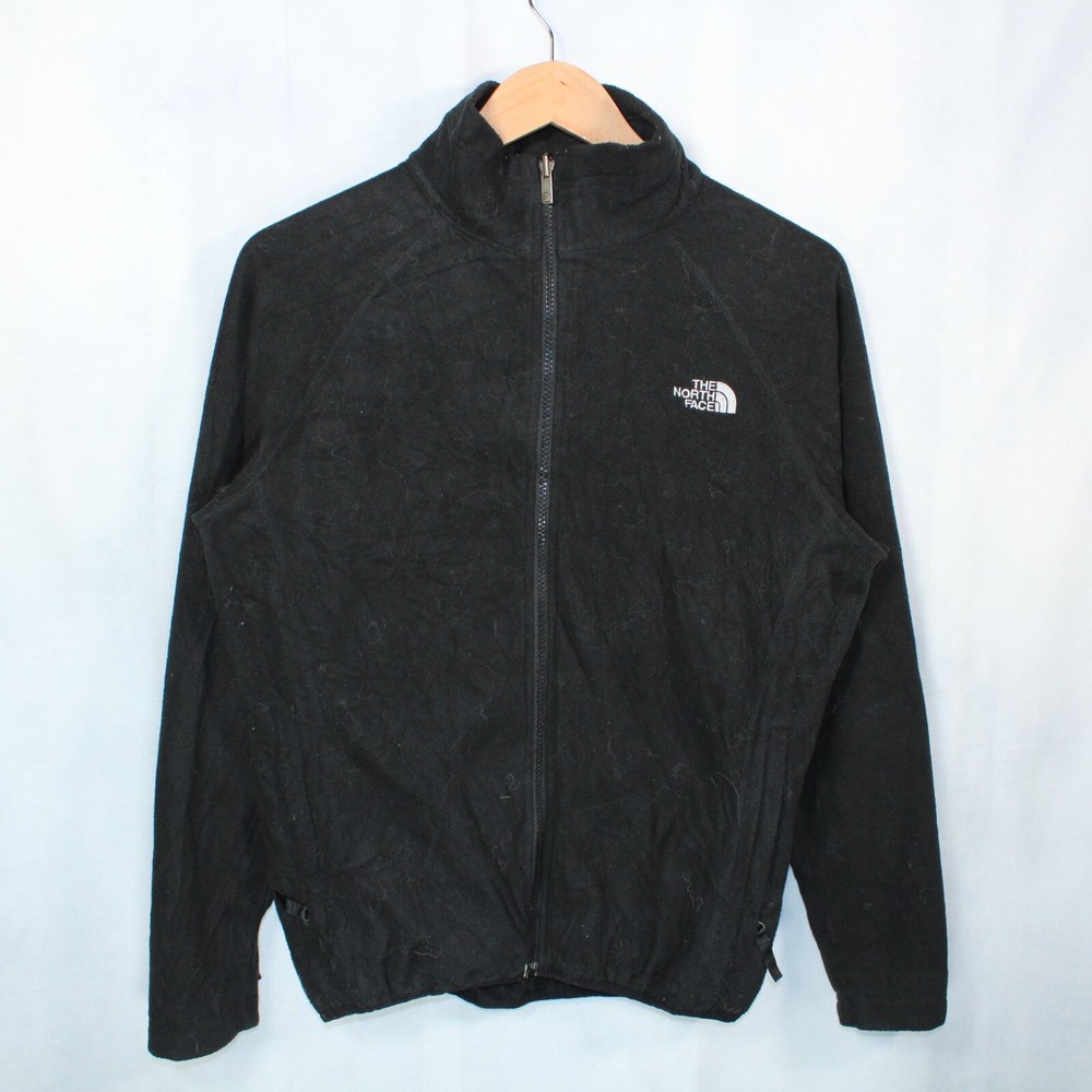 The North Face Fleece Full Half Zip Black Windbreaker Womens Size M Medium