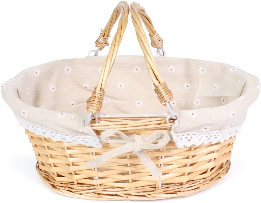 Wicker Gift Baskets Empty Oval Willow Woven Picnic Cheap Easter Candy Storage Wi