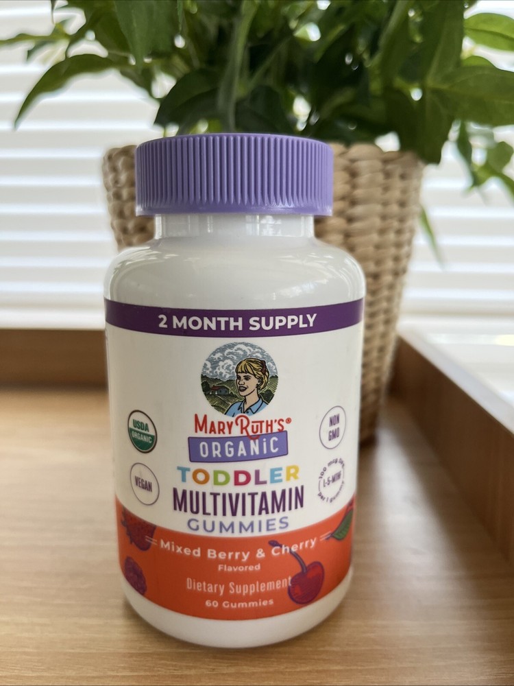 Mary Ruths Organic Toddler Multivitamin Gummies Mixed Berry & Cherry 60 Ct 12/25