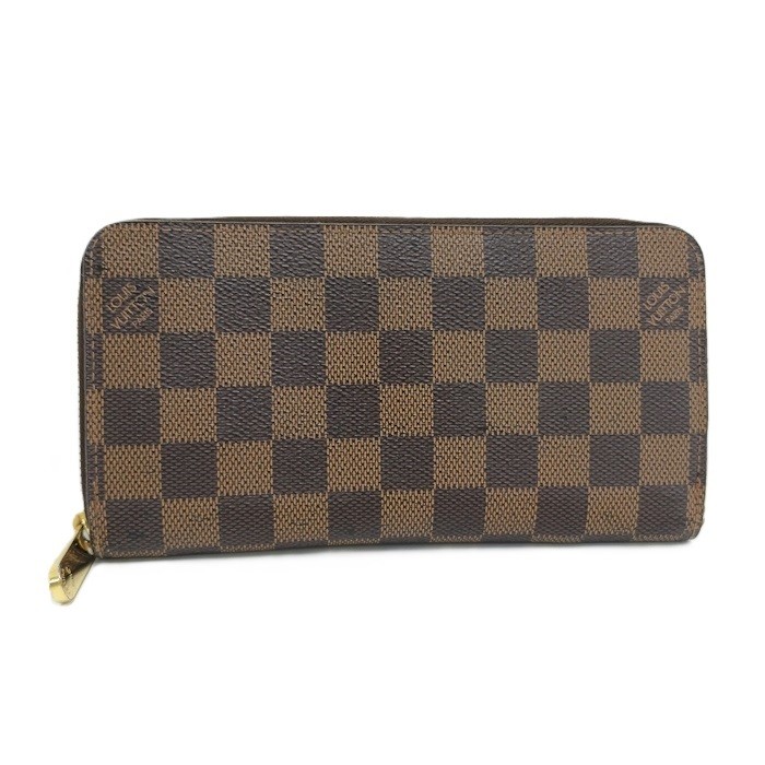 LOUIS VUITTON Damier Zippy Wallet N41661 in Brown Canvas