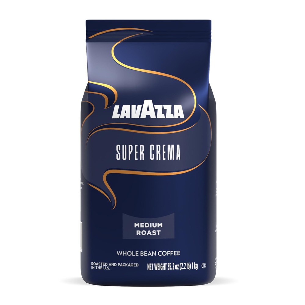 Lavazza Super Crema Whole Bean Coffee Medium Espresso Roast Arabica and Robus...
