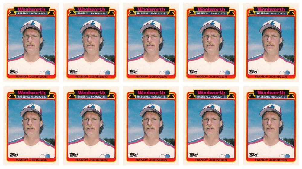 (10) 1989 Topps Woolworth Baseball Highlights #13 Randy Johnson Lot Expos