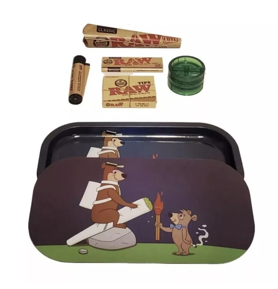 Yogi Bear Raw Tray Bundle Set Kit With Magnet Lid All Purpose With Accessories