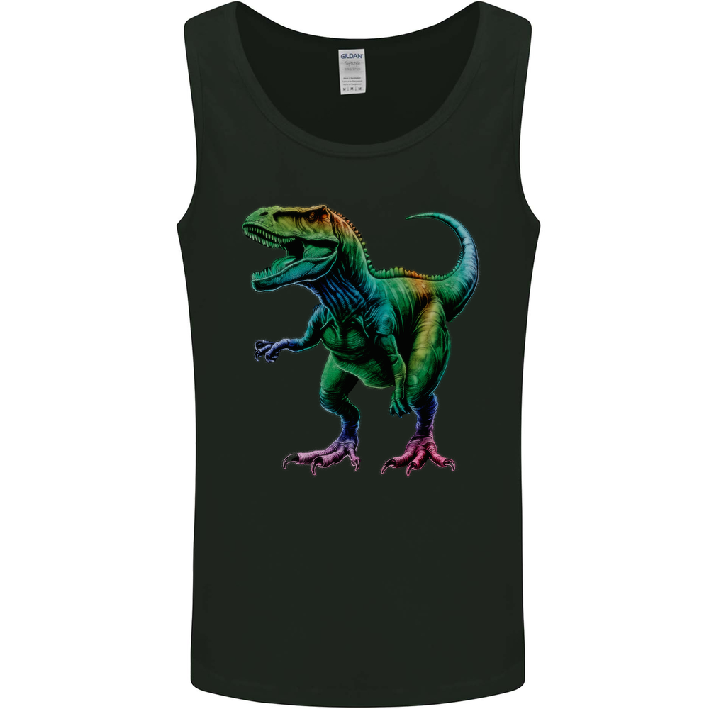 Colourful T-Rex Dinosaur Mens Vest Tank Top
