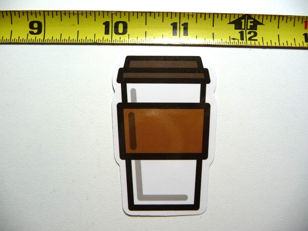 VENDING MACHINE COFFEE CUP DECAL STICKER BEVERAGE MORNING WAKE UP FUN