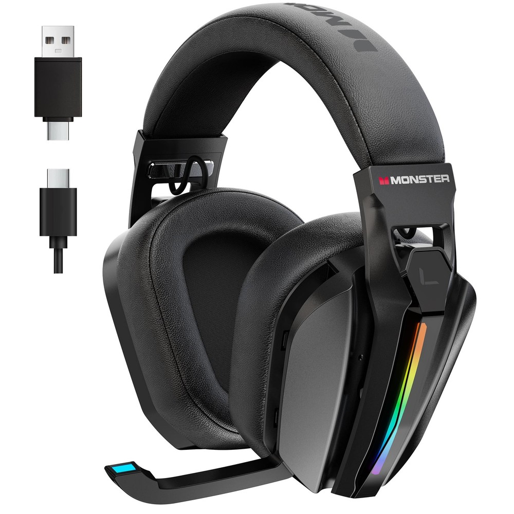 Mission ANC200 Wireless Gaming Headset, 7.1 Virtual Surround Sound, ANC, Stea...
