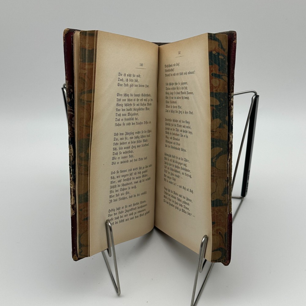 Goethe 1876 Leather Bound Poetry Collection Cotta Stuttgart German Antique